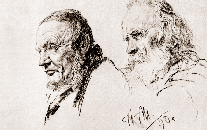  Adolpyh Von Menzel —— 两个老人的头像习作